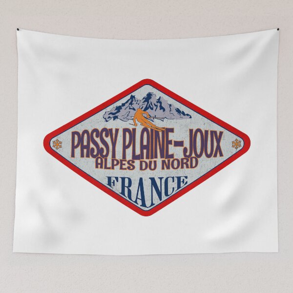 Item preview, Passy Plaine-Joux, Alpes du Nord, France, Vintage skiing badge design designed and sold by Wanderful-roads.