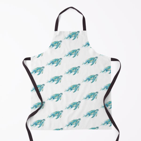 Item preview, Watercolor Splash Sea Turtle — Turquoise Motion with Golden Accents designed and sold by zoughlal.