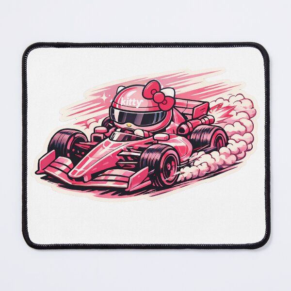 Item preview, Pink Kitty sticker in car racing mode! designed and sold by Racing Art Store 2025.