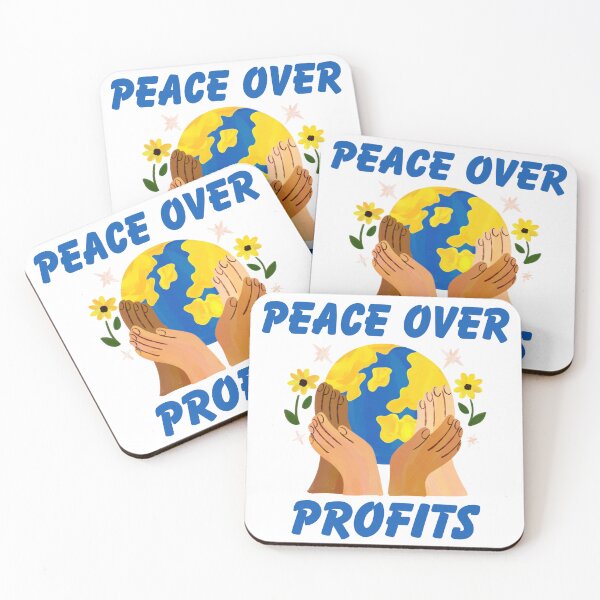 Item preview, Peace Over Profits Anti War Humanitarian Activism Art designed and sold by FreedomAndLove.