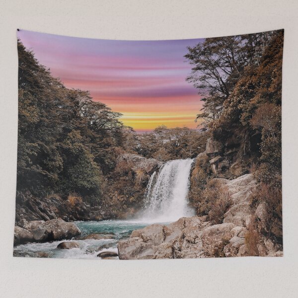 Item preview, Taupo Waterfall Panorama at Magical Sunset Design designed and sold by Mauswohn.