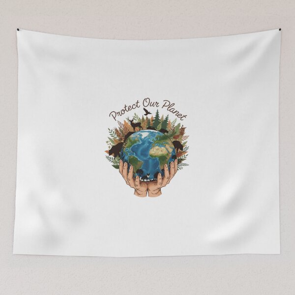 Item preview, Protect Our Planet - Hands Holding Earth & Wildlife Nature Art designed and sold by Latikshop.