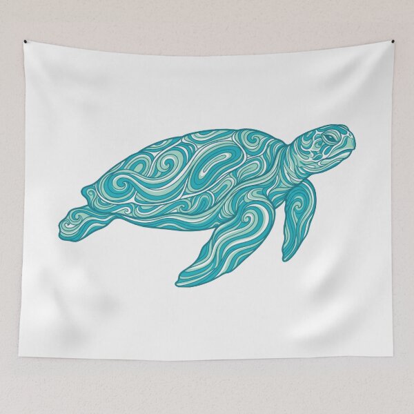 Item preview, Ocean Waves Sea Turtle — Flowing Line Patterns designed and sold by zoughlal.