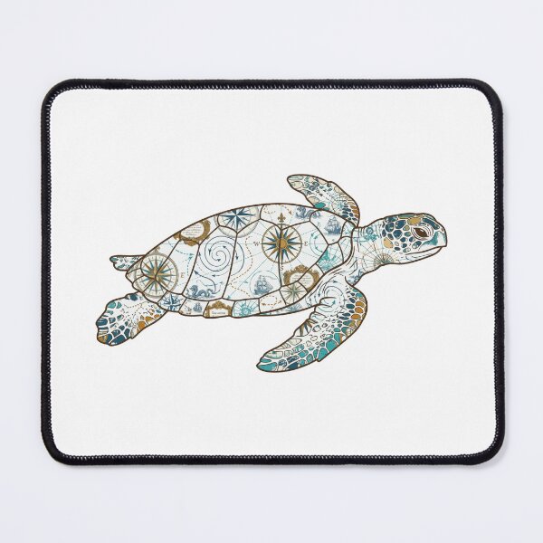 Item preview, Vintage Map Sea Turtle — Nautical Cartography and Compass designed and sold by zoughlal.