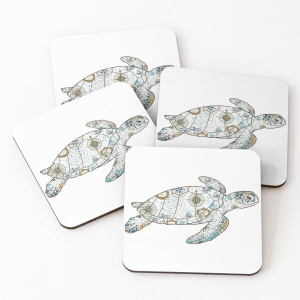 Item preview, Vintage Map Sea Turtle — Nautical Cartography and Compass designed and sold by zoughlal.