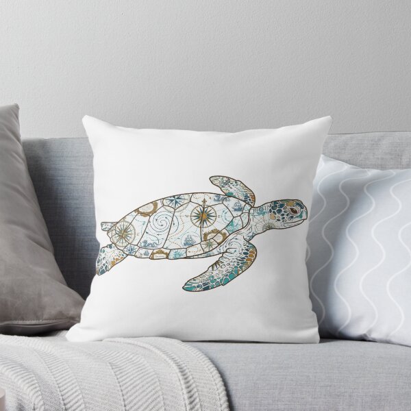Item preview, Vintage Map Sea Turtle — Nautical Cartography and Compass designed and sold by zoughlal.