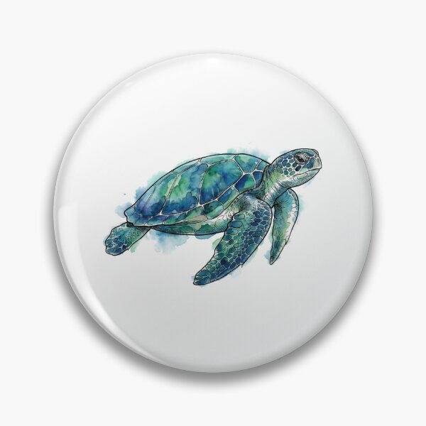 Item preview, Watercolor and Ink Sea Turtle — Balanced Line and Wash designed and sold by zoughlal.