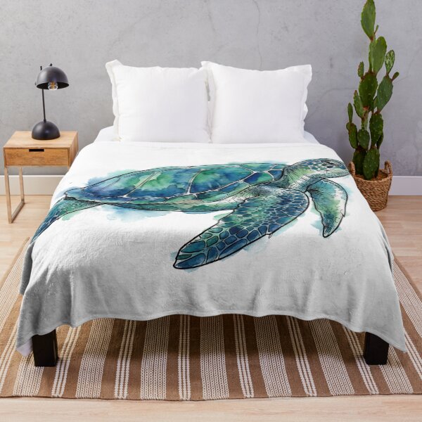 Item preview, Watercolor and Ink Sea Turtle — Balanced Line and Wash designed and sold by zoughlal.