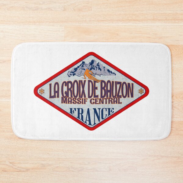 Item preview, La Croix de Bauzon, Massif Central, France, Vintage skiing badge design designed and sold by Wanderful-roads.