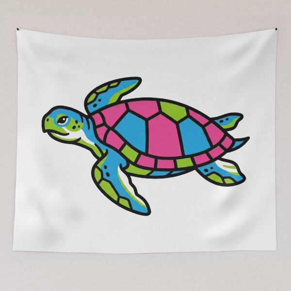 Item preview, Pop Art Sea Turtle — Bold Retro Colors designed and sold by zoughlal.