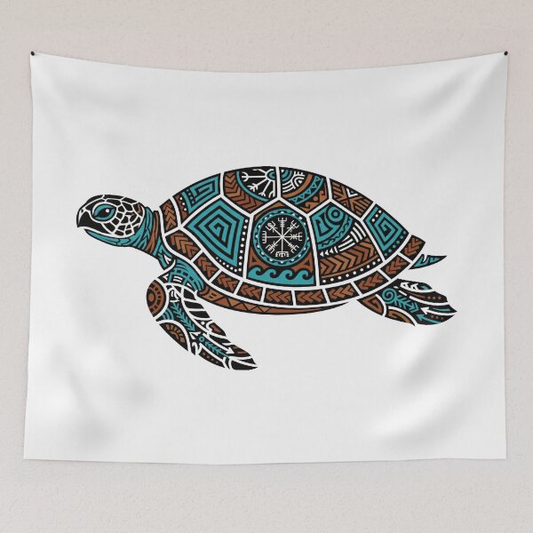 Item preview, Tribal Pattern Sea Turtle — Geometric Lines and Symbols designed and sold by zoughlal.