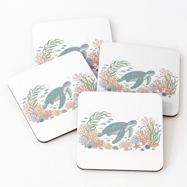 Item preview, Coral Reef Sea Turtle — Vibrant Underwater World designed and sold by zoughlal.