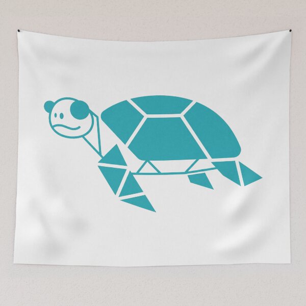 Item preview, Minimalist Geometric Sea Turtle — Clean Shapes in Teal designed and sold by zoughlal.