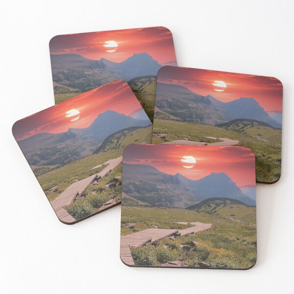 Item preview, Glacier National Park, Montana: Sunset with wooden boardwalk designed and sold by Mauswohn.