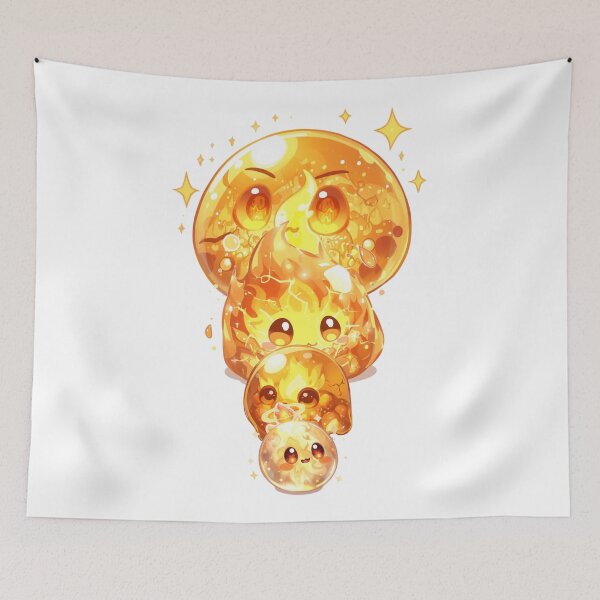 Item preview, Where Fire Breathes Life – Cute Elemental Fire Slime Family designed and sold by Monzora.