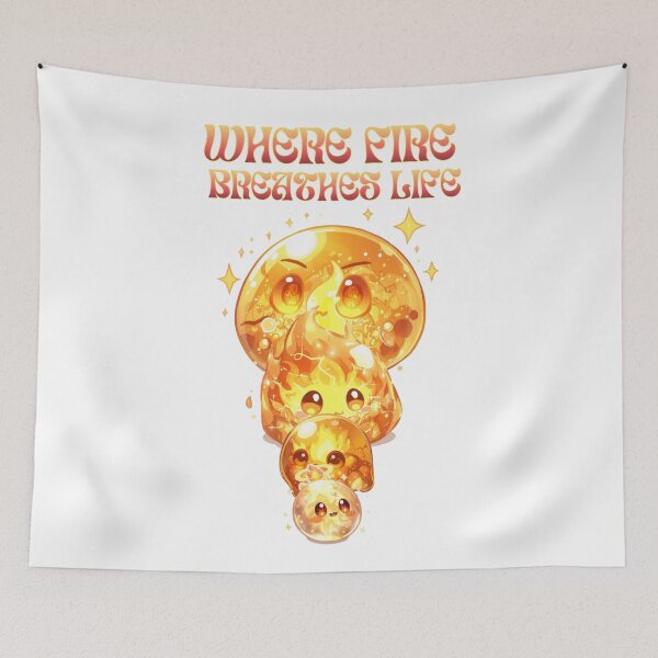 Item preview, Where Fire Breathes Life – Cute Elemental Fire Slime Family designed and sold by Monzora.