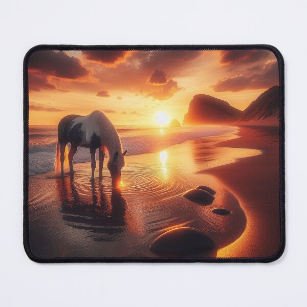 Item preview, The magic of the moment – A horse, the beach and the last light of day designed and sold by FotoworldEdel.