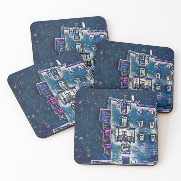 Item preview, hanging houses at night designed and sold by mipi-sr.