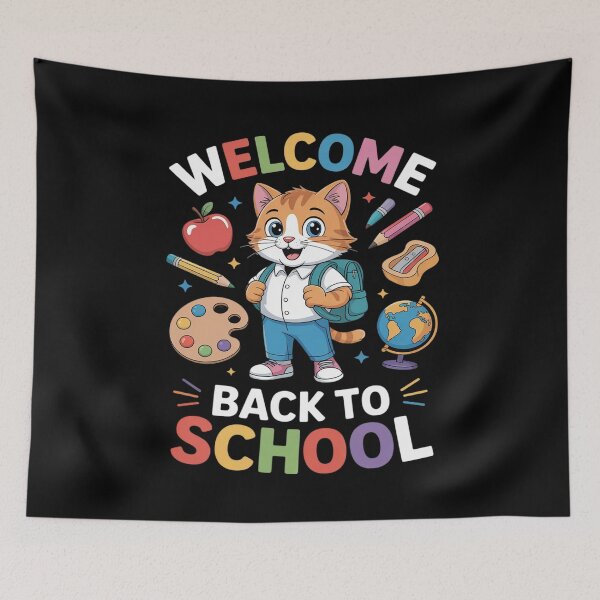 Item preview, Cute Cat Student With Backpack Welcome Back To School Day designed and sold by Tatianamiobi.