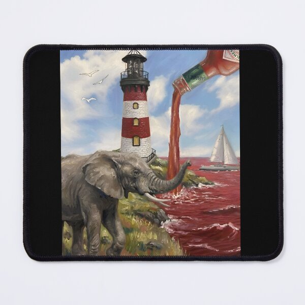Item preview, Hot Sauce Dreams (surreal elephant sailboat hot sauce) designed and sold by OddElephant.