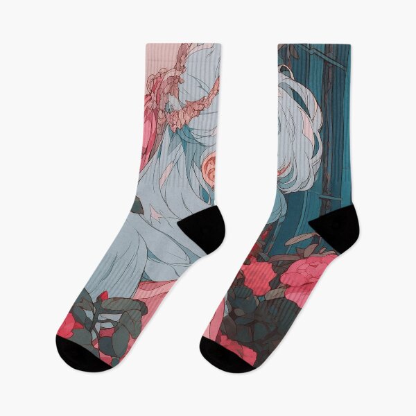 Item preview, Anime girl in a rose garden. Aesthetic floral art. designed and sold by Mauswohn.