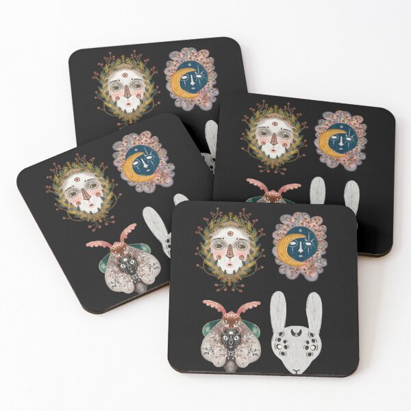 Item preview, Folklore Spirit Masks – Symbolic Nature Illustration Set designed and sold by Dormitria.