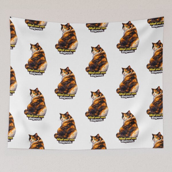 Item preview, Mind Your Own Diagnosis – Sarcastic Veterinary Cat Illustration designed and sold by Bettybee00.