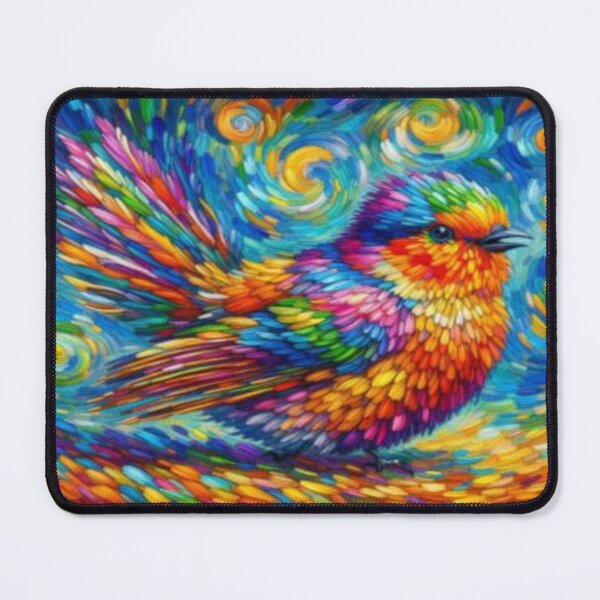 Item preview, Rainbow Wings: Monet-inspired masterpiece of a colorful bird designed and sold by FotoworldEdel.