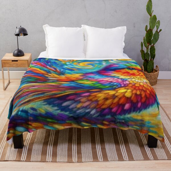 Item preview, Rainbow Wings: Monet-inspired masterpiece of a colorful bird designed and sold by FotoworldEdel.