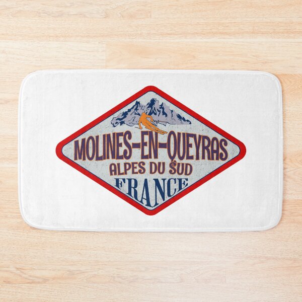Item preview, Molines-en-Queyras, Alpes du Sud, France, Vintage skiing badge design designed and sold by Wanderful-roads.