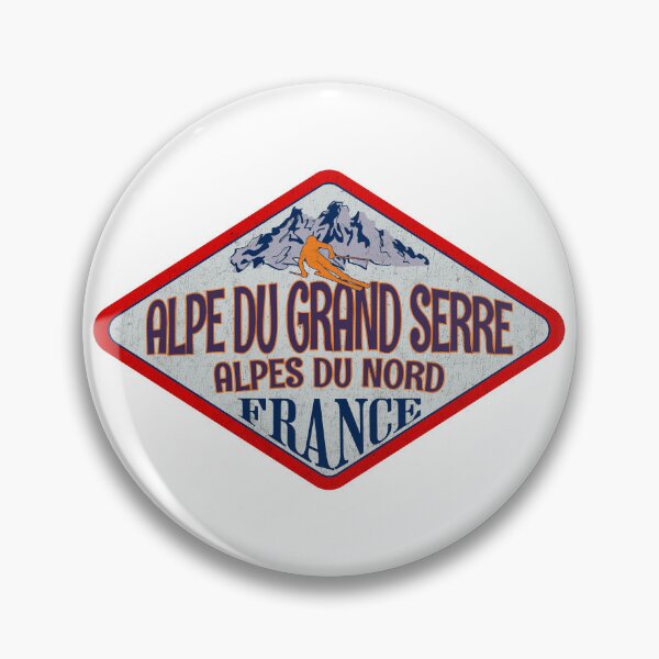 Item preview, Alpe du Grand Serre, Alpes du Nord, France, Vintage skiing badge design designed and sold by Wanderful-roads.