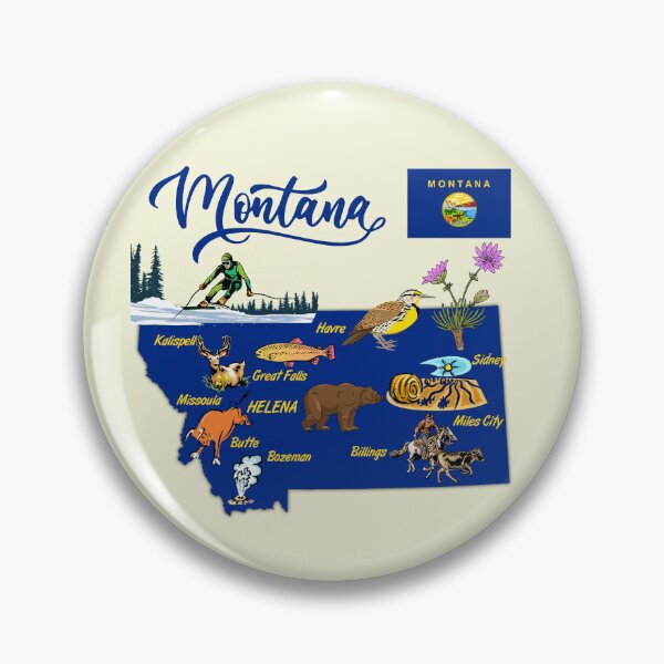 Artikelvorschau, Montana-Staatskarte & Symbole – Vintage-Stil der Big Sky Country entworfen und verkauft von mashmosh.