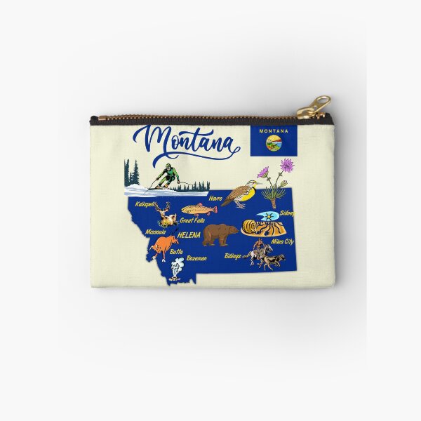 Item preview, Montana State Map & Symbols - Big Sky Country Vintage Style designed and sold by mashmosh.