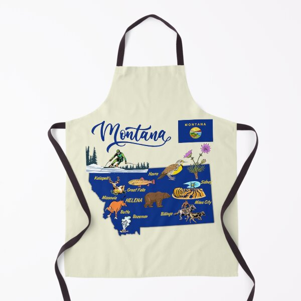 Item preview, Montana State Map & Symbols - Big Sky Country Vintage Style designed and sold by mashmosh.