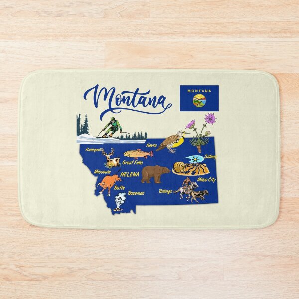 Item preview, Montana State Map & Symbols - Big Sky Country Vintage Style designed and sold by mashmosh.