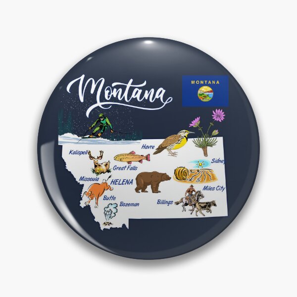 Artikelvorschau, Montana-Staatskarte – Tierwelt und Städte im Schatzstaat entworfen und verkauft von mashmosh.