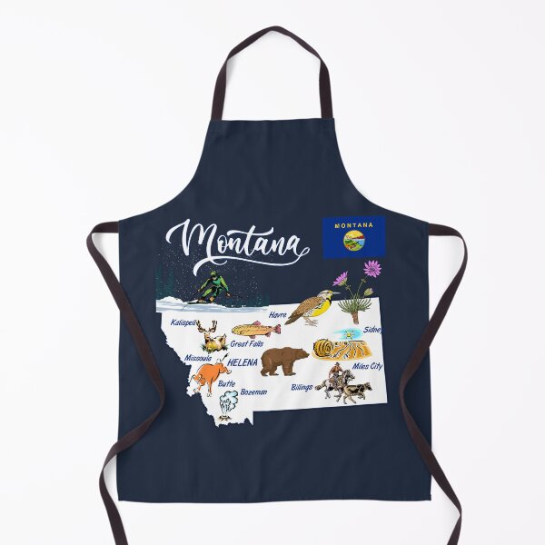 Item preview, Montana State Map Art - The Treasure State Wildlife & Cities designed and sold by mashmosh.
