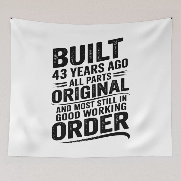 Item preview, Built 43 Years Ago 43rd Birthday 43 Years Old Bday  designed and sold by joyouartArt.
