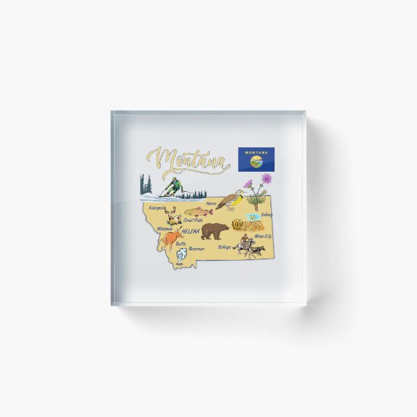 Item preview, Montana State Map - Wild & Free Nature Illustration designed and sold by mashmosh.