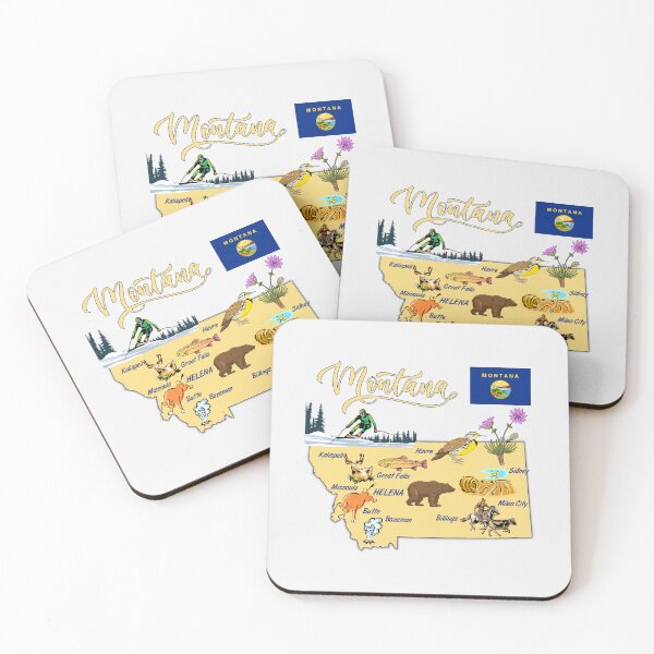 Item preview, Montana State Map - Wild & Free Nature Illustration designed and sold by mashmosh.