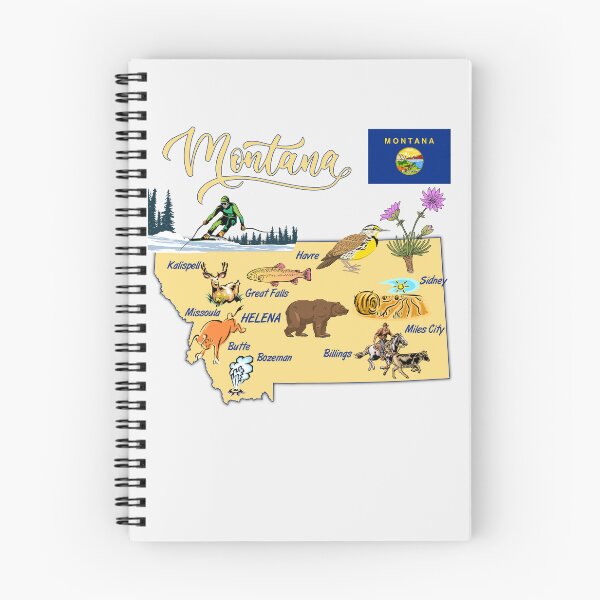 Item preview, Montana State Map - Wild & Free Nature Illustration designed and sold by mashmosh.