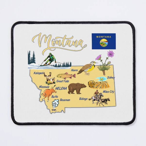 Item preview, Montana State Map - Wild & Free Nature Illustration designed and sold by mashmosh.