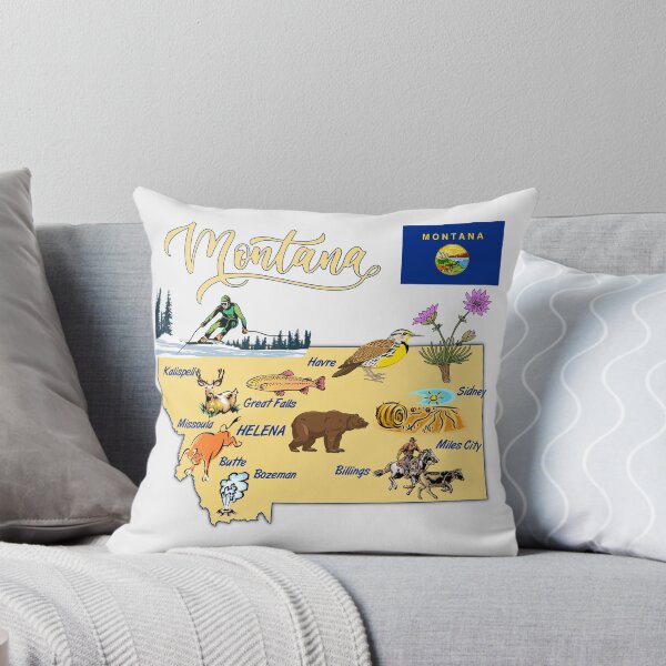 Item preview, Montana State Map - Wild & Free Nature Illustration designed and sold by mashmosh.