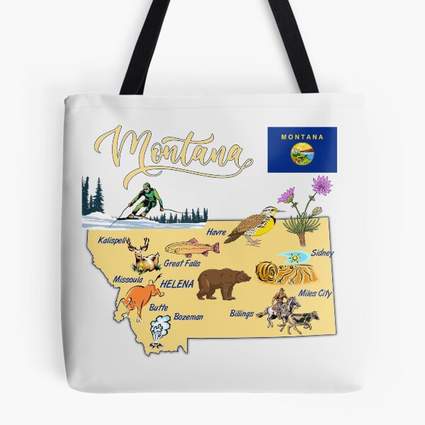 Item preview, Montana State Map - Wild & Free Nature Illustration designed and sold by mashmosh.