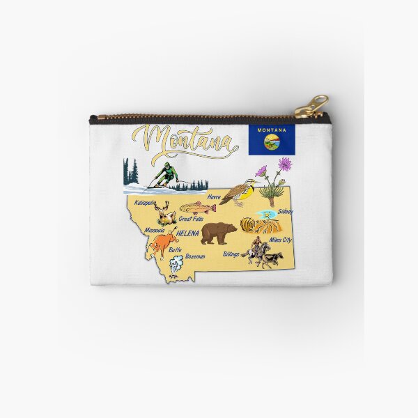 Item preview, Montana State Map - Wild & Free Nature Illustration designed and sold by mashmosh.
