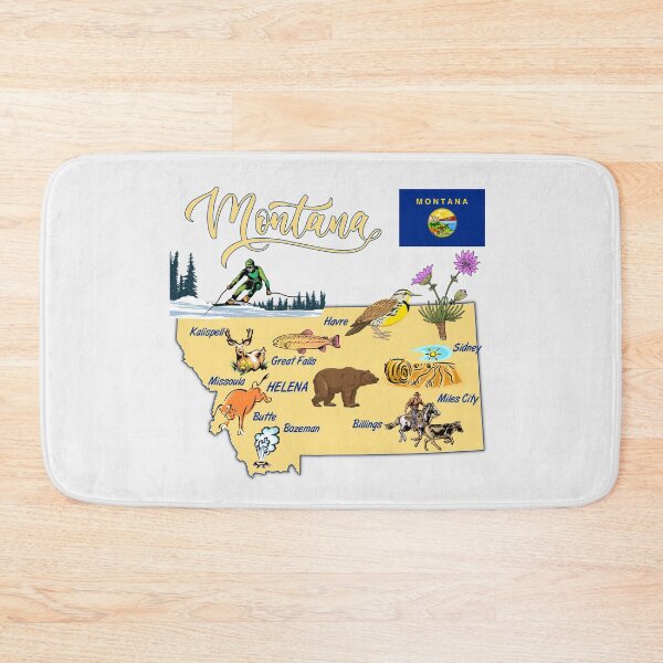 Item preview, Montana State Map - Wild & Free Nature Illustration designed and sold by mashmosh.