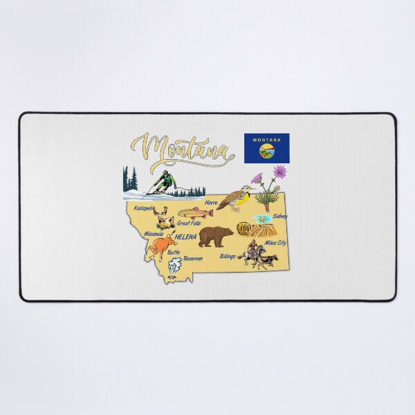 Item preview, Montana State Map - Wild & Free Nature Illustration designed and sold by mashmosh.