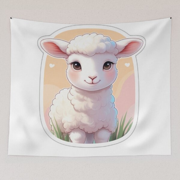 Item preview, Cute Lamb Portrait designed and sold by MiniPrintMagic.