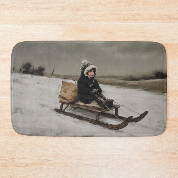 Item preview, Child Sledding in Winter Landscape designed and sold by lautir.