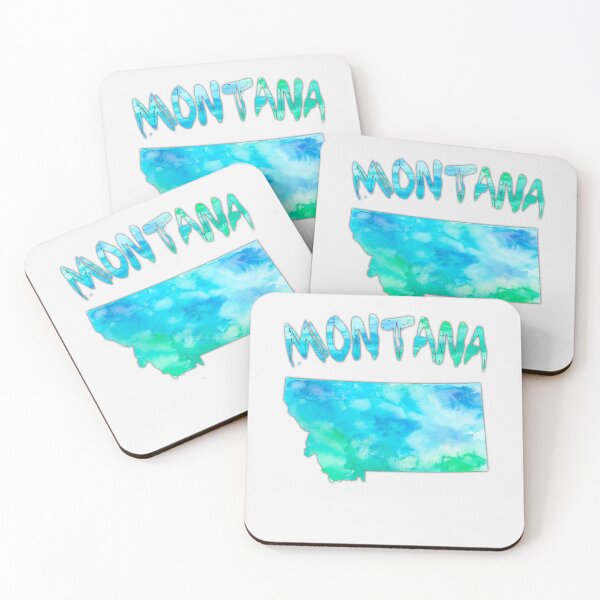 Item preview, Montana State Watercolor Silhouette - Artistic Blue & Teal Nature Map designed and sold by mashmosh.